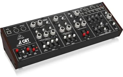 Behringer CAT Sintetizador Analógico Parafónico Mítico Con Doble VCO, 4 Formas De Onda Mezclables, Procesador De Señal Externo, Policadena De 16 Voces Y Formato Eurorack