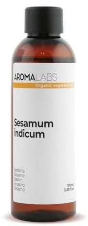 Aceite de Sésamo BIO (Sesamum indicum) - 100 mL - Aceite Vegetal Virgen Certificado AB - Aroma Labs