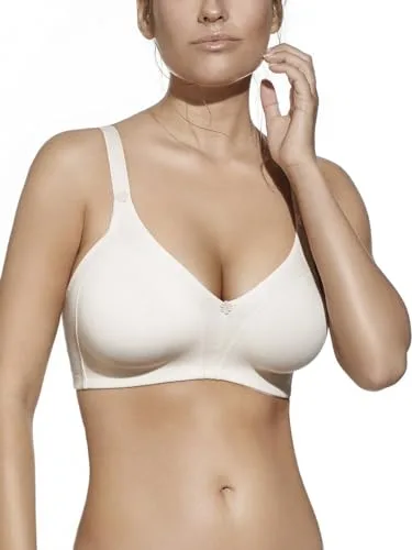 Selene, Sujetador de Mujer en Algodón Transpirable, Sin Aros ni Relleno, Colección Blanca, Color Rosa, Talla 105C