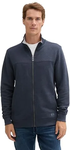 TOM TAILOR Hombre Sudadera con cuello alto 1021269, 19024 - Sky Captain Blue White Melange, XXL