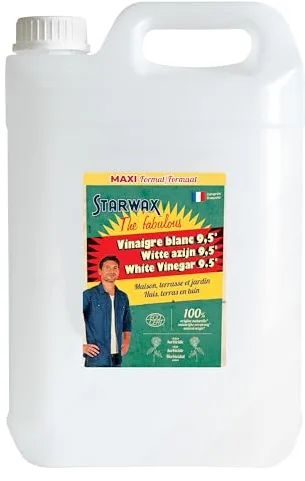 STARWAX The Fabulous - Vinagre Blanco Doméstico 9,5° - Producto de Limpieza Multiusos - 100% de Origen Natural - Sin perfume - Garrafa 6 L