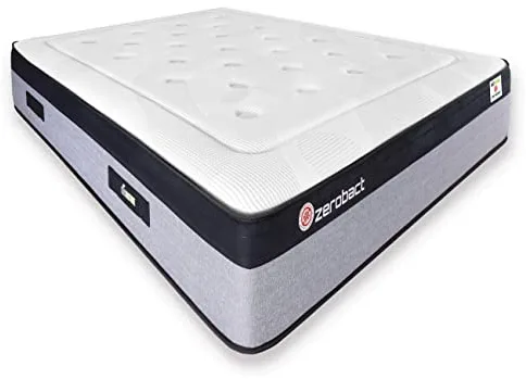 Matnature | Zerobact | Colchón High Resilience Superior | Colchón Antibacterial | Gran Confort y Firmeza | Altura 30 cm | Transpirable, Blanco.