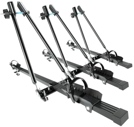 Mossa 3X Portabicicletas de Techo, Soporte para Bicicletas para el Techo del Coche con Barra de Acero - BR9515