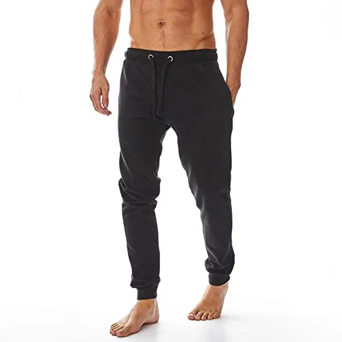 Iron Mountain Pantalones de chándal de Trabajo para Hombre de Hilo recuperado, Pantalones Jogger con puños, Negro, L