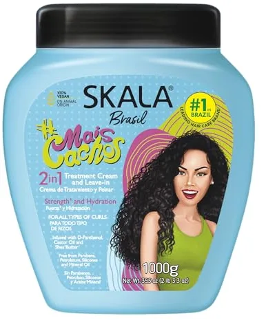 -SKALA EXPERT- Mascarilla/Acondicionador/Crema de Peinado "Mais CACHOS" -1000ml- 100% Vegano - Rizos con volumen.
