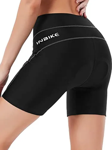 INBIKE Culotte Ciclismo Mujer Pantalon Corto Ciclismo Mujer Bicicleta MTB para Verano con Badana Almohadilla Espuma De Alta Densidad con Memoria