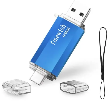 Tipo C Memoria USB 128gb, Pen Drive USB C 128 GB 2 en 1 Tipo C Y USB 2.0 Memoria Flash 128gb para Smartphones Android, Windows, Android, Pc, Tabletas, Almacenamiento DE Datos Externo Etc (Azul)