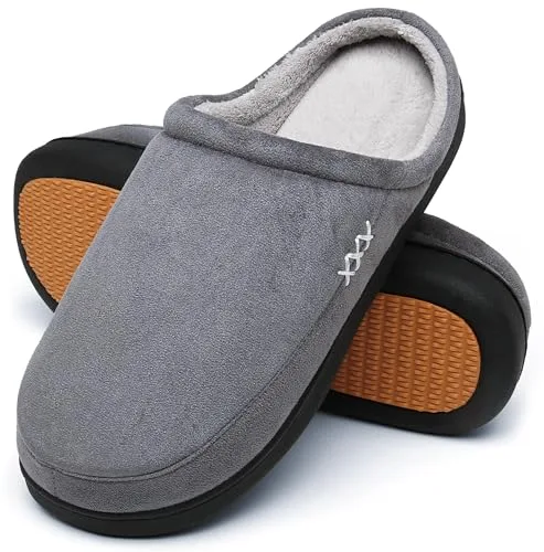 Mishansha Zapatillas Casa Hombre Invierno Pantuflas Mujer Invierno Zapatillas de Estar por Casa Antideslizantes Memory Foam Slippers Francés Gris, Gr.42 EU