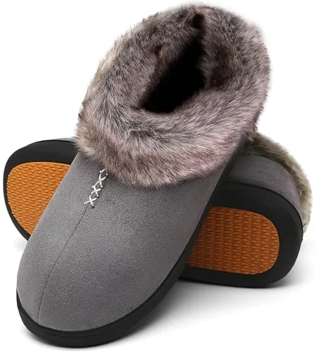 Mishansha Zapatillas Casa Mujer Invierno Pantuflas Mujer Invierno Zapatillas de Estar por Casa Cerradas Calientes Women Slippers Gris,Gr.41 EU