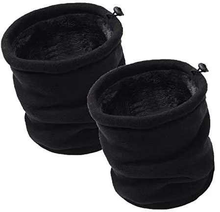 JOGVELO Braga para Cuello Invierno Lana Windstopper Snood Bufanda Calentador Tubular Cuello - Esqui Moto Ciclismo Snowboard Running (Negro*2)