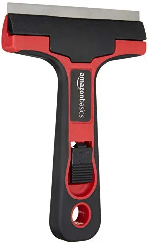 Amazon Basics Raspador para azulejos y vidrio de 10.16 cm (4 pulgadas) con agarre suave