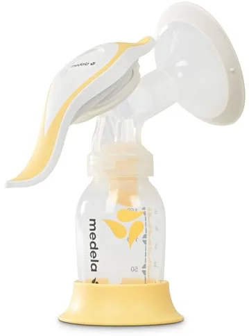 Medela Harmony extractor de leche manual, diseño suizo, compacto, con embudos PersonalFit Flex y tecnología 2-Phase Expression de Medela