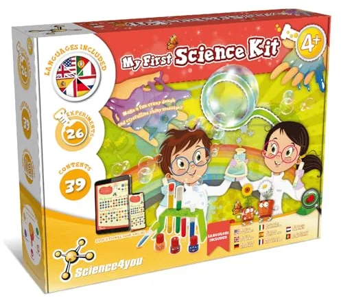 Science4you Primer Kit de Ciencias para Niños 4 Años - Kit Científico con 26 Experimentos, Laboratorio de Quimica y Colores, Juegos Educativos de Manualidades, Regalos para Niñas y Niños 4 5 6+ Años