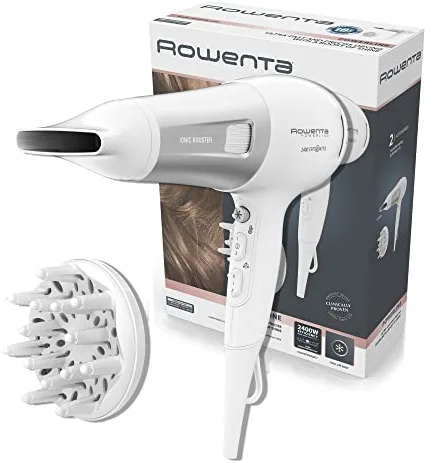 Rowenta Powerline CV5930 - Secador de pelo iónico con tecnología Ionic Booster, ahorro de energía, golpe de aire frío, 6 ajustes de velocidad/temperatura, protección térmica, 21,8 cm