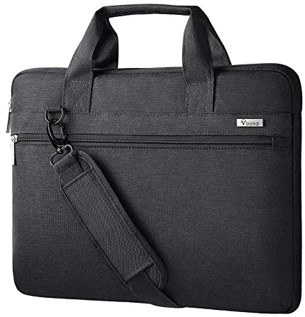 Voova Funda para Portátil de 14 15 15,6 16 pulgadas Protección 360° Maletin Ordenador Bolsa Laptop Bag Impermeable Antichoque Hombre Mujer Negro