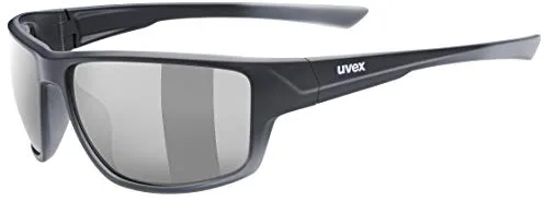 Uvex sportstyle 230, gafas deportivas unisex, de espejo, filtro cat. 3, black matt/silver, one size