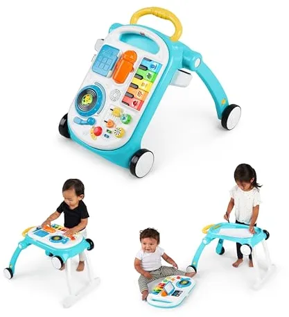 Baby Einstein, Andador y Mesa de Actividades Primeros Pasos 4 en 1 Mix 'N Roll, juguete de aprendizaje musical, 100+ sonidos, colores y animales, correpasillos, desarrollo motriz, a partir de 6 meses