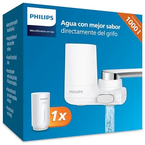 PHILIPS Filtro de agua del grifo, vertical X-Guard, blanco