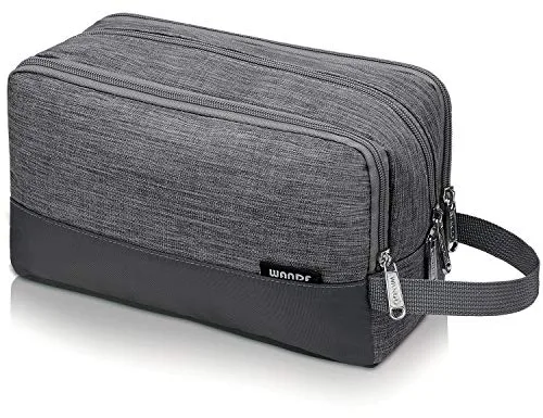 WANDF Neceser Viaje Bolsa de Aseo Impermeable Organizador de Maquillaje Kit Dopp para Hombre Mujer(A-Denim Grey)