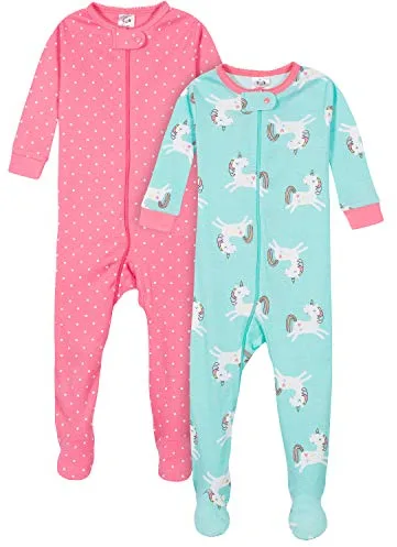 Gerber - Pijama con pies para niña bebé (2 unidades)