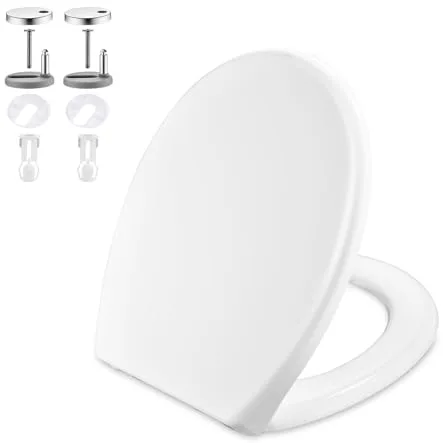 GRIFEMA G952 Tapa WC Forma O | Acabado Cerámico que No Amarillea | Cierre Suave y Silencioso | Resina UF Antibacteriana | Liberación Rápida | 150KG Capacidad [Exclusivo Amazon]