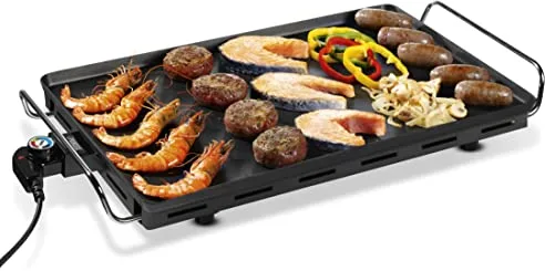 Princess Table Chef XXL Classic, Revestimiento Antiadherente de Doble Capa, 2500 W, Superficie de 60 x 36 cm, Asas Frías al Tacto, Temperatura Regulable, Para Entre 4 y 6 Personas, Color Negro, 102325