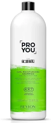 REVLON PROFESSIONAL ProYou Champú Hidratante para Pelo Rizado y Ondulado, Máxima Definición Cabello Curly, Hidratación y Brillo, Gama Rizos The Twister 1000ml