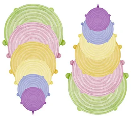 BEPER C102COC101 Tapas Silicona Ajustables Cocina, 12 Piezas de Color, Resistentes, Reutilizables, Sin BPA, Diferentes Tamaños