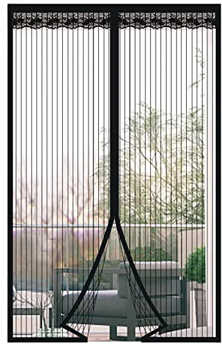 DIKER Mosquitera Puerta Magnetica mosquiteras para puertas 90x210cm cortina mosquitera puerta exterior Cierre Automático para dormitorio balcón sala de estar puerta de patio, Negro