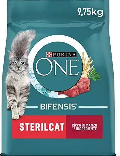 Purina One - Gato bifensis Especial esterilizado Carne de Vaca y Trigo croquetas para Gatos Adultos 9,7 kg