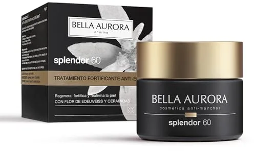 Bella Aurora Crema Facial de Día Anti-Edad 60+ Años SPF 20, 50 ml Anti-manchas, Anti-Arrugas y Despigmentante | Efecto Lifting | Ácido Hialurónico | SPLENDOR 60