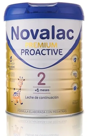 Novalac Premium Proactive 2 Leche Continuación 6-12 Meses. Contribuye Desarrollo Normal y Sistema Inmunitario del Bebé. Fórmula Elaborada con Pediatras con Hierro, DHA, Vit A, C y D - 800 g