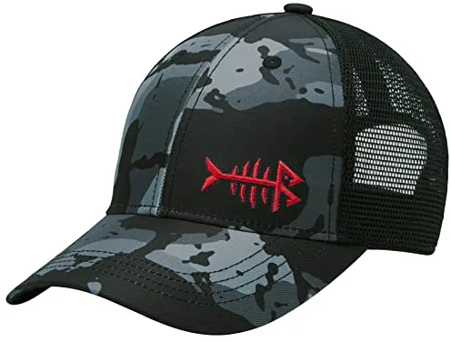 BASSDASH Altimate Gorra Ajustable Unisex con Parte Trasera de Malla de Pesca, Camo Negro, Talla única