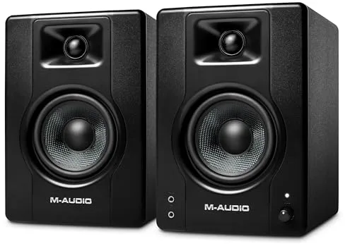 M-AUDIO BX4 Par 4.5" 120W Monitores de Estudio, Altavoces Autoamplificados para PC para Videojuegos, producción Musical, transmisiones en Directo, Podcast
