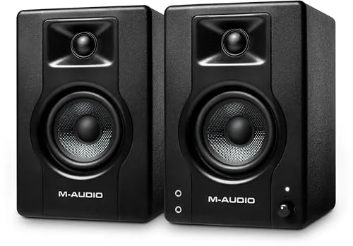 M-AUDIO BX3 Par 3.5" 120W Monitores de Estudio, Altavoces Autoamplificados para PC para Videojuegos, producción Musical, transmisiones en Directo, Podcast
