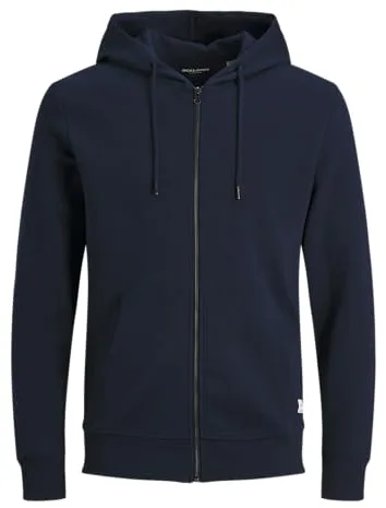 Jack & Jones Jjebasic Sweat Zip Hood Noos Sudadera con capucha de deporte, Azul (Navy Blazer), M Hombre