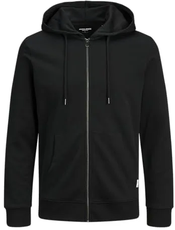 Jack & Jones Jjebasic Sweat Zip Hood Noos Sudadera con capucha de deporte, Negro, L Hombre