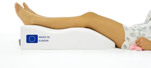 Fushia Medical Care Almohada para Piernas, Cuña Elevar Piernas para Mejorar la Circulación, Cojín Ergonómico y Ortopédico de Elevación para Descanso y Dormir, Funda Lavable y Espuma Suave Oeko-Tex