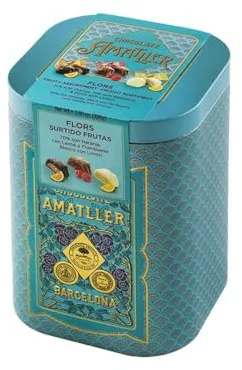 Chocolate Amatller Regalo Original (Caja Regalo Metálica Bombones de Chocolate con Fruta 108gr) Variados