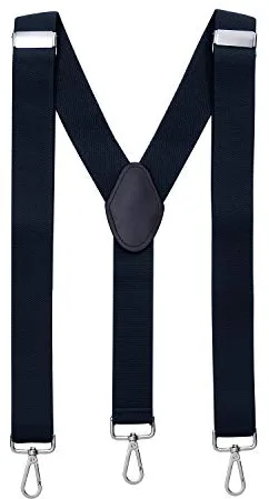 MASADA tirantes calidad fabricados a mano, con cierres de mosquetón resistentes y ajustes continuos con anchura de 3,5 cm para tallas de hasta 195 cm - azul oscuro