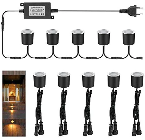 Arotelicht 10 focos LED empotrables para el suelo, Foco Suelo Led, IP67, blanco cálido,resistente al agua, 0.6W, diámetro de 32mm, interior y exterior, terraza, cocina, jardín