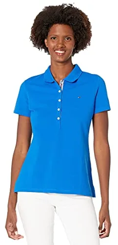 Tommy Hilfiger Short Sleeve Polo (Standard and Plus Size) Camisa, Cerúleo, XS para Mujer