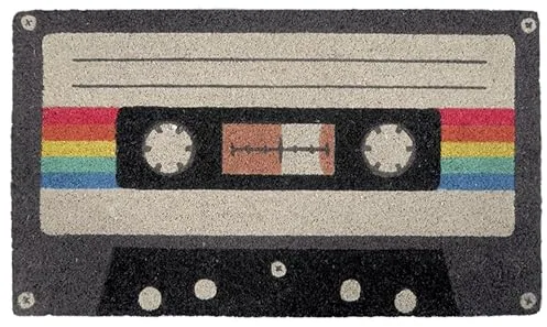 Fisura – Felpudo Original “Cinta Casete” de Coco con Base Antideslizante de PVC. Felpudo Entrada casa. Pintado a Mano. Medidas:70 x 40. Color: Varios.