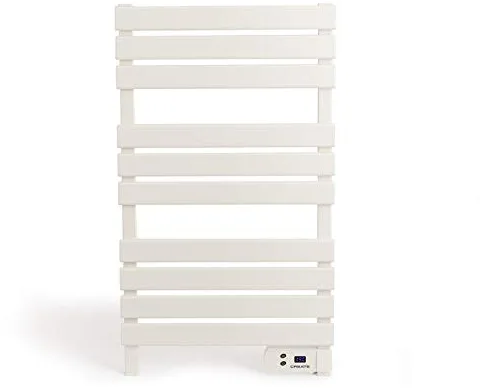 CREATE / Warm Towel 500W / Toallero eléctrico Blanco / 96,9x5x55 cm/para Suelo o Pared, Temporizador, Pantalla LCD, bajo Consumo