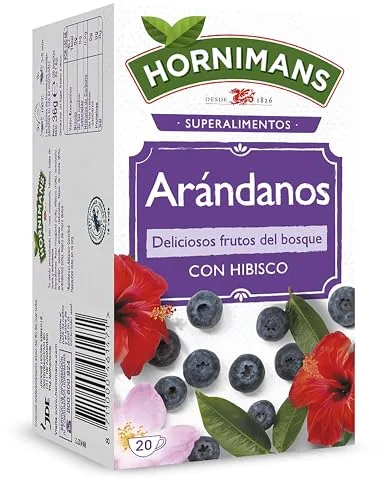 Hornimans Infusión de Arándanos con Hibisco 100% Natural | 20 bolsitas | Con Teína