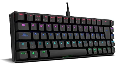 Ozone Gaming Gear Tactical – Mini Teclado Gaming mecánico 65%, Bluetooth y USB, switches Outemu Red, antighosting, LED RGB, Layout español, Color Negro