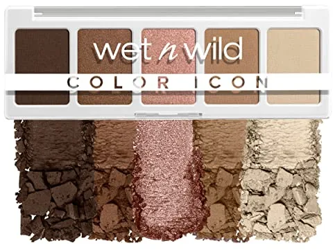 Wet n Wild Paleta Color Icon 5-Pan, Paleta de Sombras de Ojos, 5 Colores Intensamente Pigmentados para el Maquillaje Diario, Fórmula de Larga Duración y Fácil de Difuminar, Walking On Eggshells