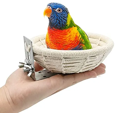 XunHe Nido para Jaulas, Loros y Cacatúas, Hecho a Mano para Periquitos, Canarios y Pinzones