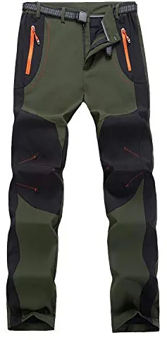 Freiesoldaten Hombres Al Aire Libre Pantalones de Senderismo Ligero Resistente al Agua Caminando Pantalones de Caza con Cinturón