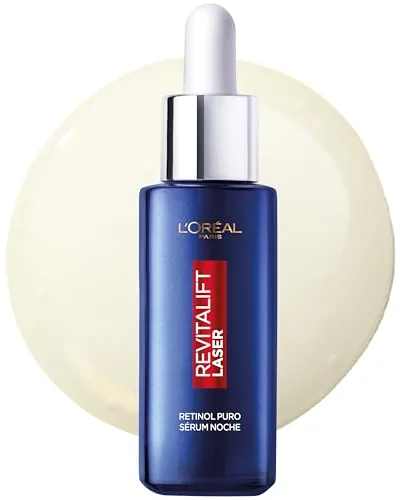 L'Oreal Paris Dermo Expertise Sérum de Noche Revitalift Laser con Retinol Puro, Cuidado Antiedad, Corrige Arrugas Profundas, 30 ml (Paquete de 1)